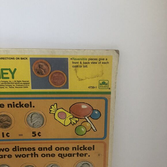 1985 Vintage Golden Step Ahead Learning Puzzle Fun with Money 4739-1 - Picture 3 of 15